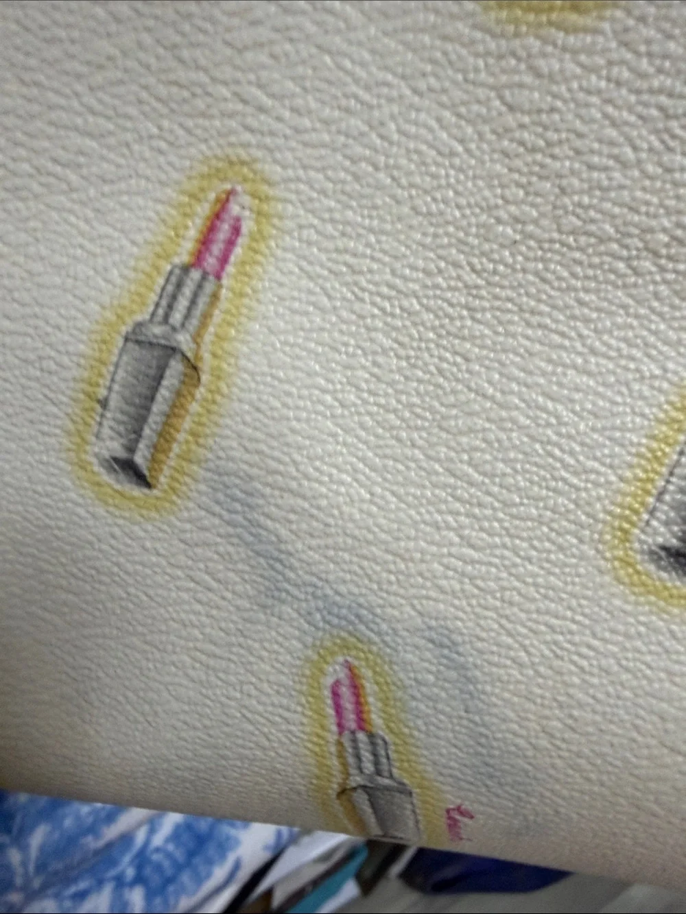Coach Cream Tote with Lipstick Print